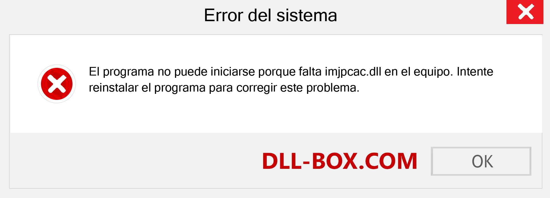 ¿Falta el archivo imjpcac.dll ?. Descargar para Windows 7, 8, 10 - Corregir imjpcac dll Missing Error en Windows, fotos, imágenes